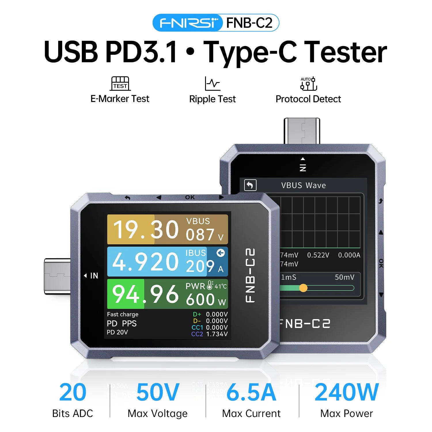 FNIRSI FNB-C2 USB-Cテスター 5